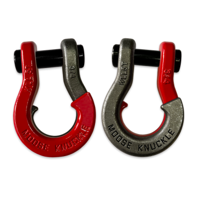 Jowl Recovery Split Shackle 3/4 Flame Red and Raw Dog Combo Moose Knuckle Offroad