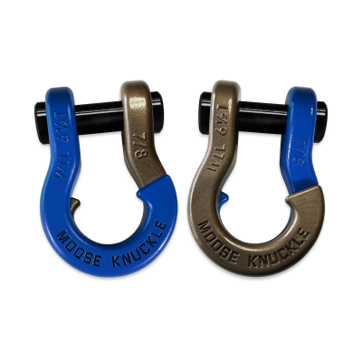 Jowl Recovery Split Shackle 7/8 Blue Balls and Buff Bronze Combo Moose Knuckle Offroad