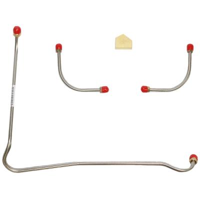 Pump to Carburetor Fuel Line For 67-68 Bel Air Biscayne Impala Camaro Z28 Chevelle Malibu El Camino 396 CID/375 HP 3 Line Kit Stainless Fine Lines