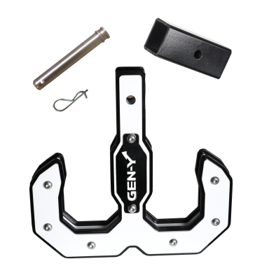 Hulk 2.0 Tow Hook 16K 2 Inch Shank Black/White with GH-007-1 Reducer Sleeve, GH-099 Pin & GH-011 Clip Gen Y Hitch