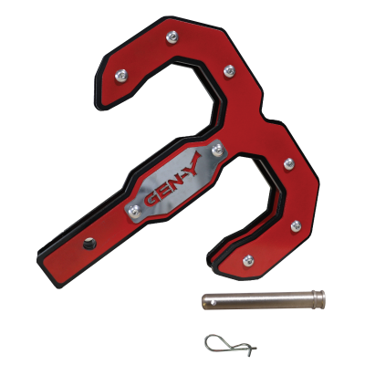 Hulk 2.5 21K Tow Hook Black/Red 2.5 Inch Shank with GH-099 Pin & GH-011 Twist Clip Gen Y Hitch