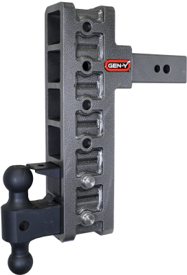 Mega Duty 2.5 Inch Offset Shank 3 Inch Rise, 12 Inch Drop 3.5K TW 32K Hitch & GH-0161 Dual-Ball & GH-0162 Pintle Lock Gen Y Hitch