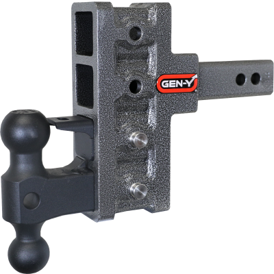 Mega Duty 2 Inch Offset Shank 2.5 Rise, 5 Inch Drop 2K TW 16K Hitch & GH-051 Dual-Ball & GH-032 Pintle Lock Gen Y Hitch