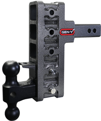 Mega Duty 2 Inch Offset Shank 2.5 Inch Rise 7.5 Inch Drop 2K TW 10K Hitch & GH-031 Dual-Ball & GH-032 Pintle Lock Gen Y Hitch