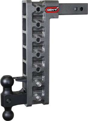 Mega Duty 2 Inch Shank 15 Inch Drop 2K TW 16K Hitch & GH-051 Dual-Ball & GH-032 Pintle Lock & GH-0100 Stabilizer Kit Gen Y Hitch