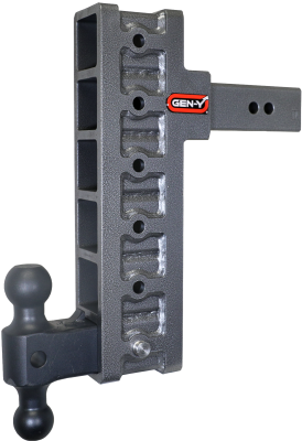 Mega Duty 2.5 Inch Offset Shank 3 Inch Rise, 12 Inch Drop 3K TW 21K Hitch & GH-061 Dual-Ball Gen Y Hitch
