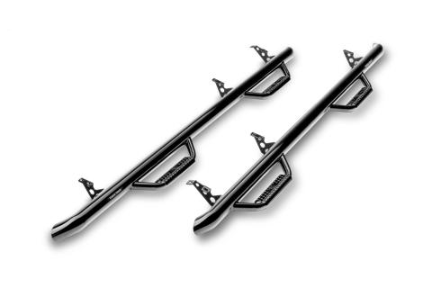 Nerf Step Bar Wheel-to-Wheel (2 Steps per Side) 3 Inch Main Tube Diameter 2000-2006 Hummer H1 Gloss Black NFab