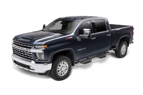 Podium Step LG Cab Length (2 Steps per Side) 3 Inch Main Tube Diameter 2019 (New Body Style)-2025 Chevy Silverado/GMC Sierra 1500/2020-2025 2500 HD/3500 HD Crew Cab Textured Black NFab
