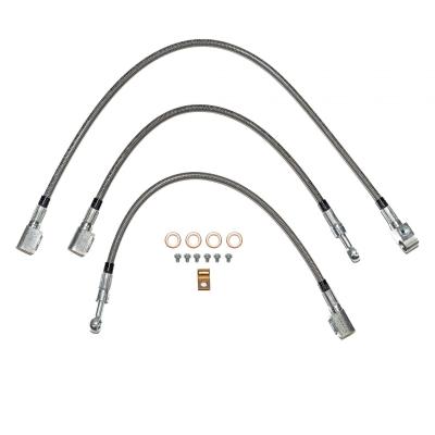 Brake Hose Kit For 97-06 Wrangler TJ Non ABS w/ Rear Drum Complete Kit Stainless Fine Lines