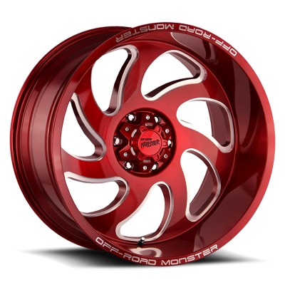 Aluminum Wheels 20x10 M07 R Series Candy Red 6 On 139.7 Bolt Pattern -19 Offset Off Road Monster