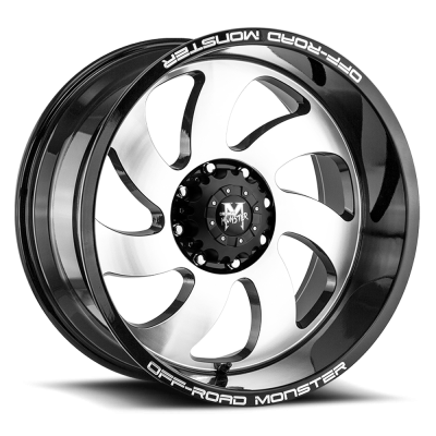 Aluminum Wheels 24x12 M07 GBM Series Machined Gloss Black 6 On 139.7 Bolt Pattern -44 Offset Off Road Monster