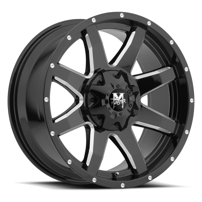 Aluminum Wheels 20x9 M08 GBML Series Milled Gloss Black 5 On 139.7/5 On 150 Bolt Pattern 5 Offset Off Road Monster
