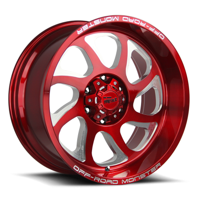 Aluminum Wheels 22x12 M22 R Series Candy Red 8 On 170 Bolt Pattern -44 Offset Off Road Monster