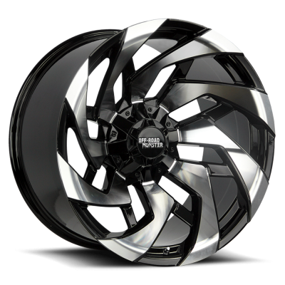 Aluminum Wheels 20x10 M24 GBM Series Machined Gloss Black 8 On 165.1/8 On 170 Bolt Pattern -19 Offset Off Road Monster