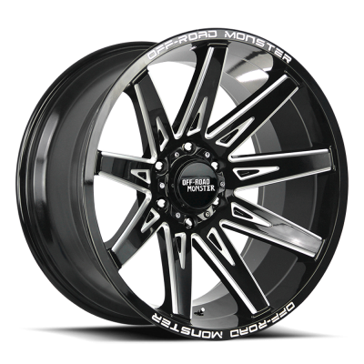 Aluminum Wheels 20x10 M25 GBML Series Milled Gloss Black 6 On 139.7 Bolt Pattern -19 Offset Off Road Monster