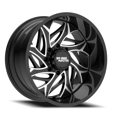 Aluminum Wheels 20x10 M28 GBML Series Milled Gloss Black 8 On 180 Bolt Pattern -19 Offset Off Road Monster