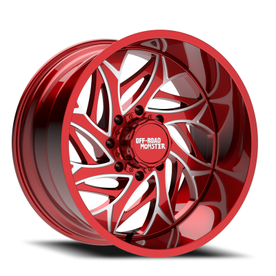 Aluminum Wheels 22x12 M28 RML Series Milled Candy Red 8 On 180 Bolt Pattern -44 Offset Off Road Monster