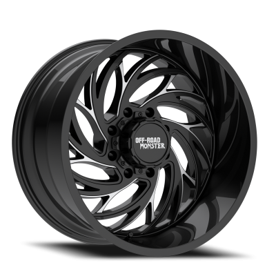 Aluminum Wheels 20x10 M29 GBML Series Milled Gloss Black 8 On 180 Bolt Pattern -19 Offset Off Road Monster