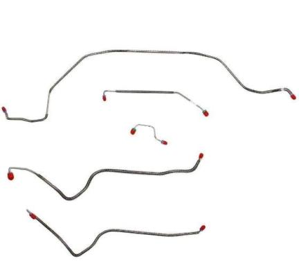 Front Brake Line Kit For 89-94 Nissan w/ ABS 5 Set Steel Fine Lines