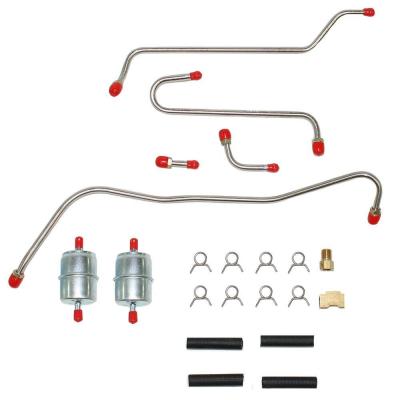 Pump to Carburetor Fuel Line For 64 Mopar B-Body 413/426CID Max Wedge w/ Dual Edelbrock 4BBL Steel Fine Lines