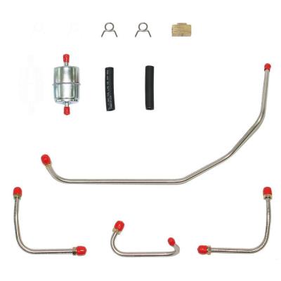 Pump to Carburetor Fuel Line For 66-74 Mopar B-Body Holley Dual Feed Set Steel Fine Lines