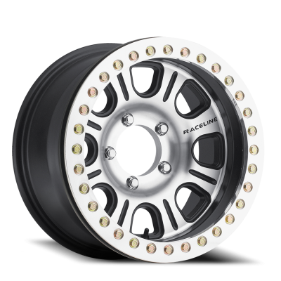 Aluminum Wheels 17x8.5 Monster Beadlock RT232 Machined Face Black -25 Offset 5 on 139.7 Bolt Pattern 107.95 Bore Raceline