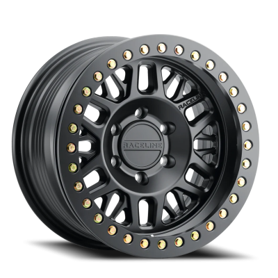 Aluminum Wheels 17x9 Ryno Cast Beadlock RT951B Satin Black Black Beadlock Ring -12 Offset 6 on 135 Bolt Pattern 87.1 Bore Raceline