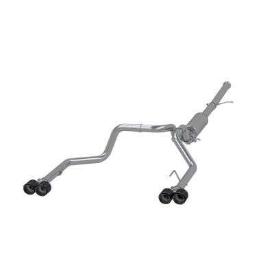3.0 inch Cat-Back 2.5 inch Dual Split Rear Quad Carbon Fiber Tips 4.0 inch OD 19-up Silverado/Sierra 1500 Dual Out MBRP