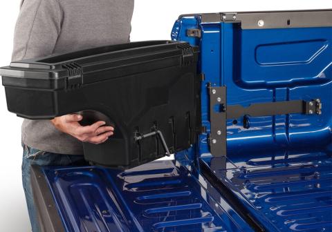 Truck Bed Storage Box Swing Case 2005-2023 Toyota Tacoma (2019-2023 With Storage Box) Drivers Side Black Smooth Works With Multi-Track Hardware UnderCover