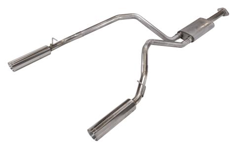 RAM Cat Back Exhaust System Pype Bomb For 19-24 Dodge Ram 1500 Split Rear Dual Exit 3 Inch Intermediate And 2.5 Inch Tail Pipe 4.5 Pype Bomb Tip Muffler Incl Hardware Incl Tip Incl Pypes Exhaust
