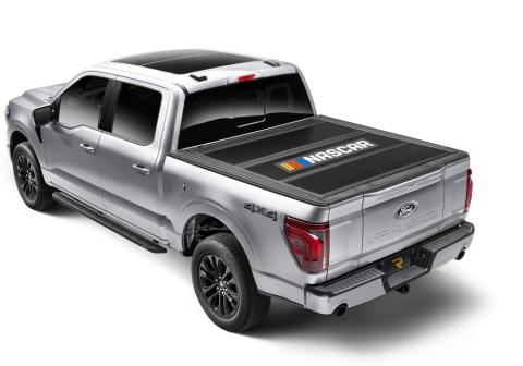 Tonneau Cover RealTruck NASCAR Edition 2022-2026 Toyota Tundra 5 Foot 7 Inch Bed With Or Without Deck Rail System Without Trail Special Edition Storage Boxes Matte Black Finish
