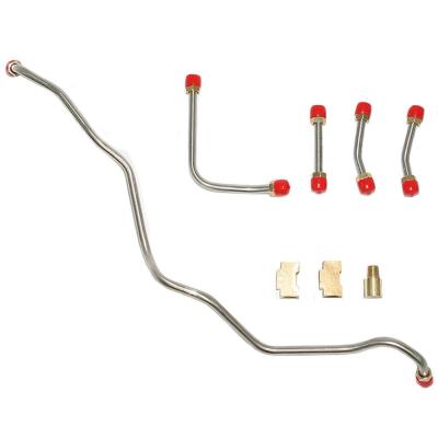 Pump to Carburetor Fuel Line For 67 Chevy Corvette 427CID 400/435 HP 3x2 BBL Holley 5 Lines and 2 Brass Tee Fittings Stainless Fine Lines