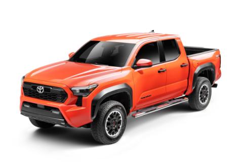 5 Inch 1000 Series Side Steps with Mounting Brackets Kit Polished Stainless Steel 2024-2026 Toyota Tacoma Go Rhino