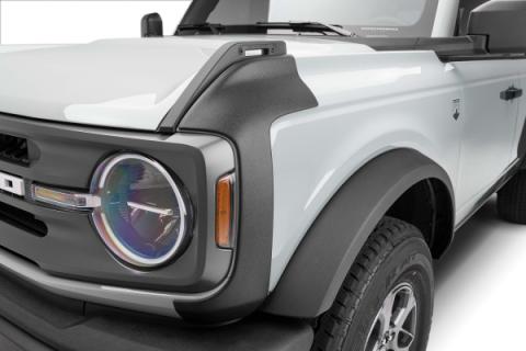 Black Trail Armor Front Corners For 2021-2024 Ford Bronco, Pair Bushwacker