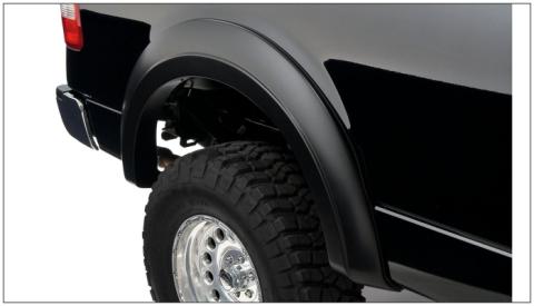 Black Extendafender Style Smooth Finish Rear Fender Flares For 2004-2008 Ford F150 Bushwacker