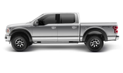 Black Extendafender Style Smooth Finish Front Fender Flares For 2018-2020 Ford F150 Bushwacker