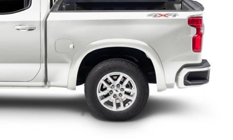 Summit White OE Style Smooth Finish 4-Piece Fender Flare Set For 20-21 Chevrolet Silverado 1500 2022 Chevrolet Silverado 1500 Ltd Bushwacker