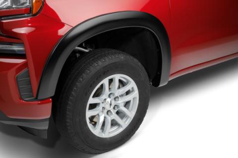 Black OE Style Smooth Finish 4-Piece Fender Flare Set For 2019-2026 Chevrolet Silverado 1500, 2022 Chevrolet Silverado 1500 Ltd Bushwacker