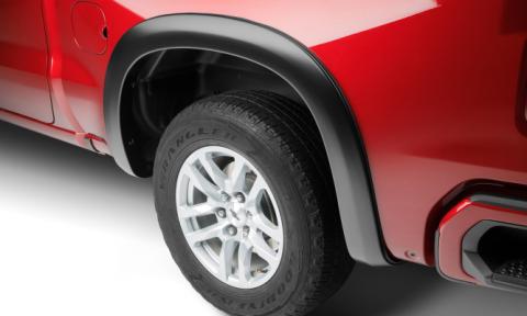 Black OE Style Smooth Finish 4-Piece Fender Flare Set For 2019-2026 Chevrolet Silverado 1500, 2022 Chevrolet Silverado 1500 Ltd Bushwacker