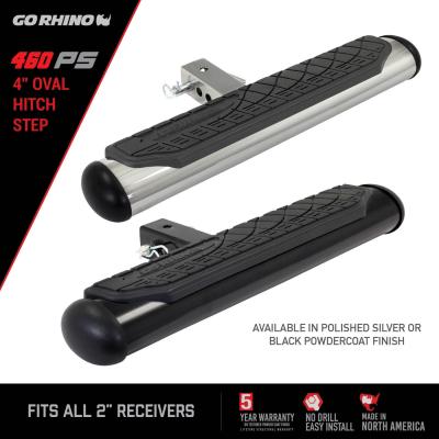 4 Inch Oval Hitch Step Polished Stainless Steel Go Rhino