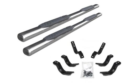 4 Inch OE Xtreme SideSteps With Mounting Bracket Kit Polished Stainless Steel 2019-2026 Ford Ranger Go Rhino