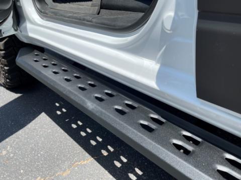 RB10 Slim Line Running Boards With Mounting Brackets Angled Textured Black 2019-2026 Ram 1500 Crew Cab Go Rhino