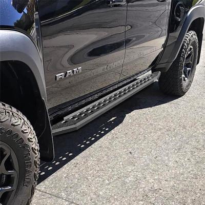 RB10 Slim Line Running Boards With Mounting Brackets Angled Protective Bedliner Coating 2019-2026 Ram 1500 Go Rhino