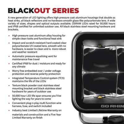 Go Rhino Blackout Series Lights 42 Inch Double Row LED Light Bar Black Go Rhino