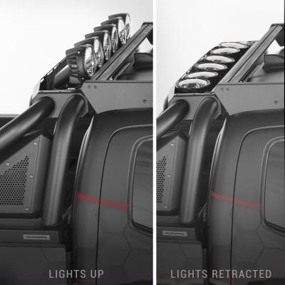 Sport Bar 2.0 Power Acuated Retractable Light Mount Conversion Kit Full Size Textured Black 2007-2024 Toyota Tundra 2009-2023 Dodge Ram 1500/2500/3500 Go Rhino