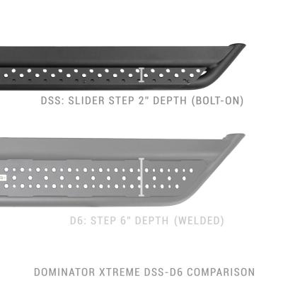 Dominator Xtreme DSS Side Steps with Frame Mounting Bracket Kit Double Cab Textured Black 2024-2026 Toyota Tacoma Go Rhino