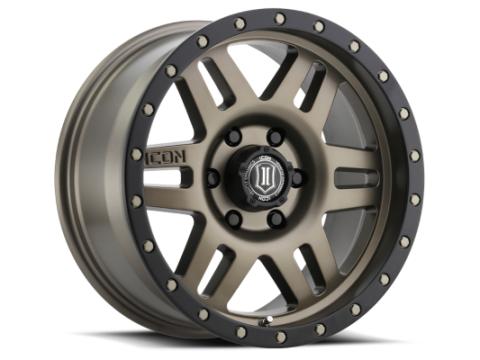 Six Speed 17 X 8.5 / 6 X 5.5 / 0MM / 4.75 Inch Back Space Bronze, ICON Alloys