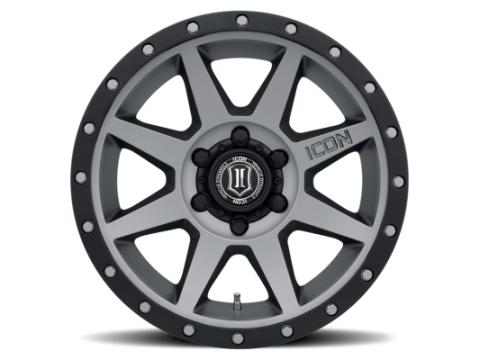 Rebound 17 X 8.5 / 6 X 5.5 25MM Offset 5.75 Inch Back Space Titanium, ICON Alloys