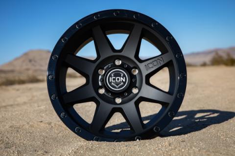 Rebound 18 X 9 / 5 X 5 -12MM Offset 4.5 Inch Back Space Double Black, ICON Alloys