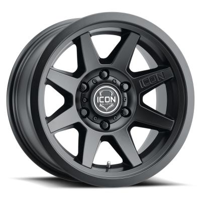 Rebound Six 17 X 8.5 / 6 X 5.5 25MM Offset 5.75 Inch Back Space Satin Black, ICON Alloys